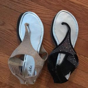 2 pack bundle fashion bling sandals!!